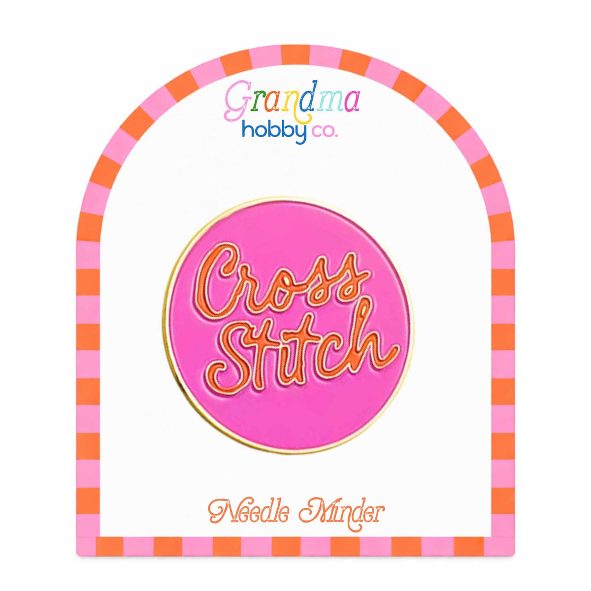 Hot Pink Cross Stitch Needle Minder