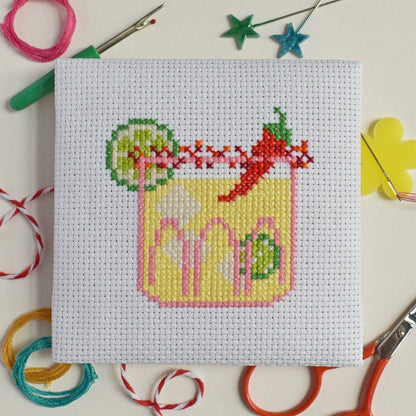Spicy Margarita Mini Cross Stitch Kit by The Make Arcade